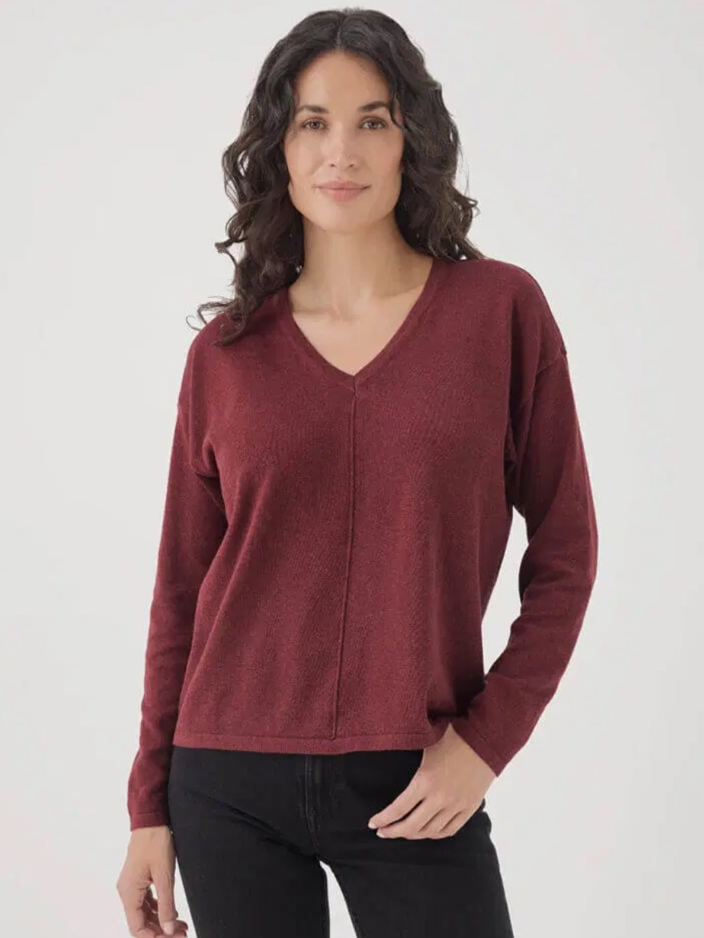 Pact organic cotton classic fine knit relaxed sweater XS pomegranate NWOT - Picture 3 of 8